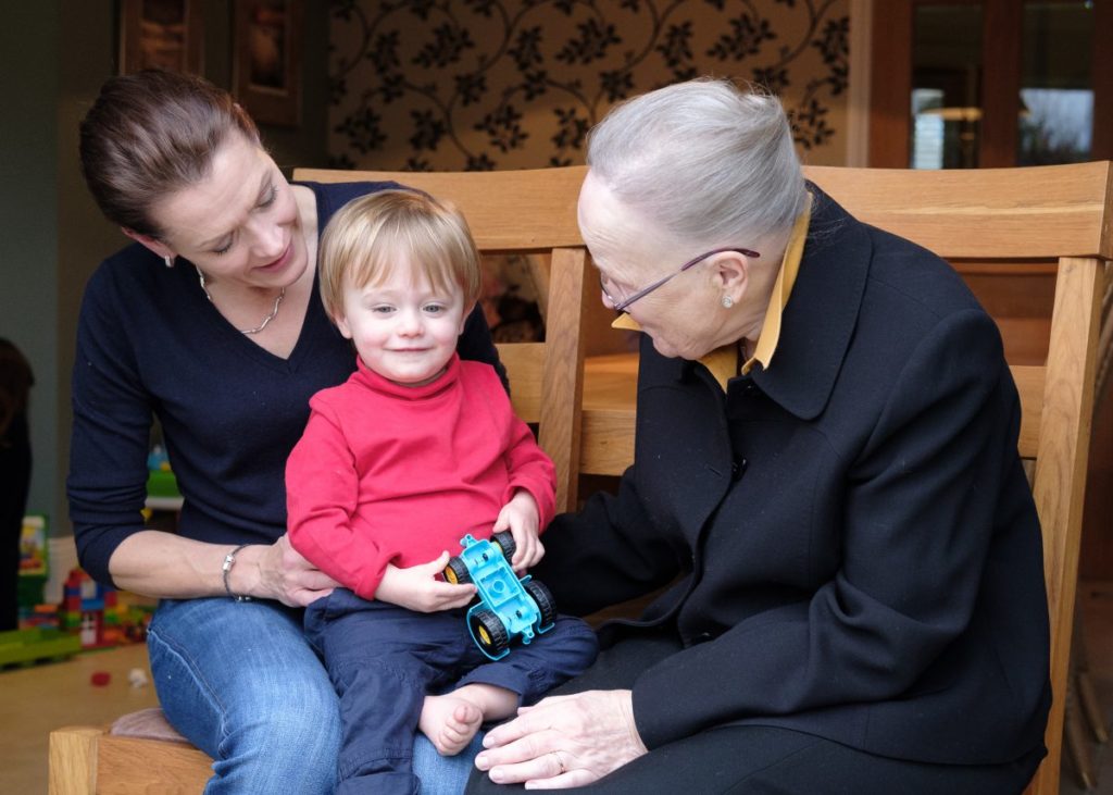 Family portrait with three generations - grandmother mum and grandson