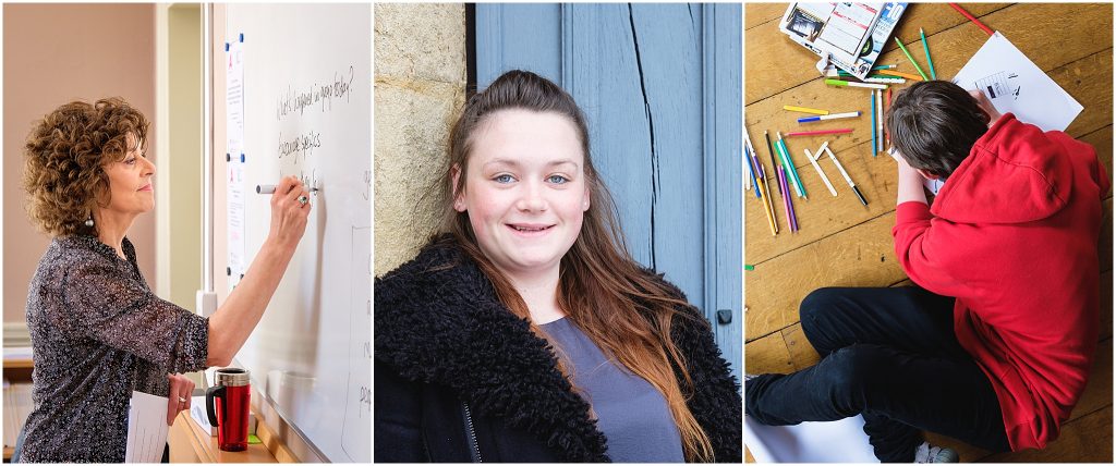 Montage of three business storytelling images with charity Action on Addiction