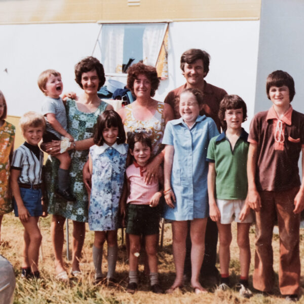 A large family group photo taken in the 1970's