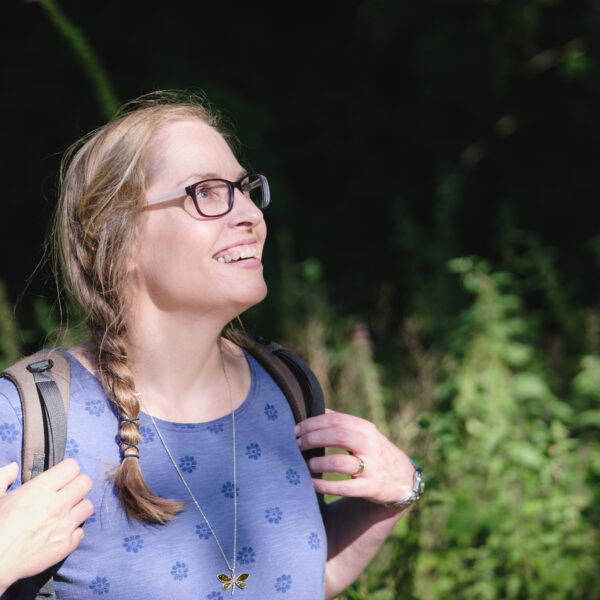 Personal branding photography of female coach exploring nature near Bath
