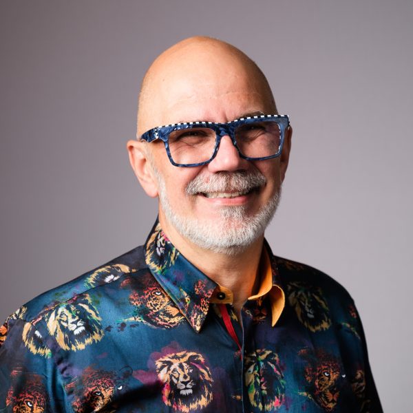 Confident marketing consultant male headshot photography in a studio