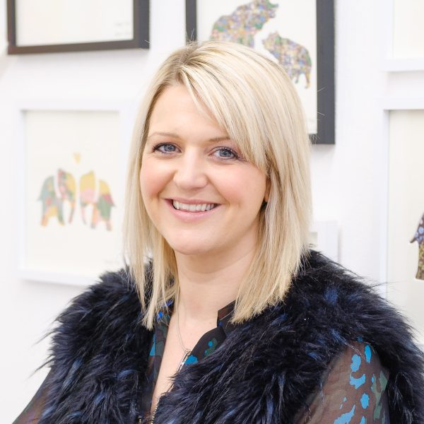 Light and bright personal branding portrait of art centre owner in Bath