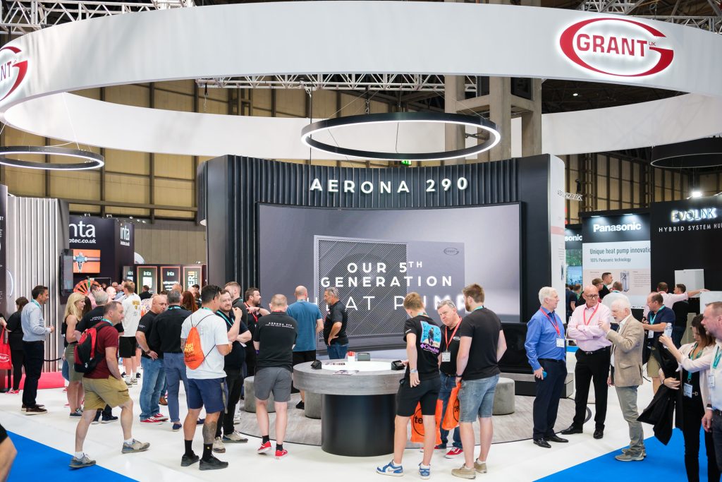 Wide view of the Grant UK stand at the NEC Installer Show 2024