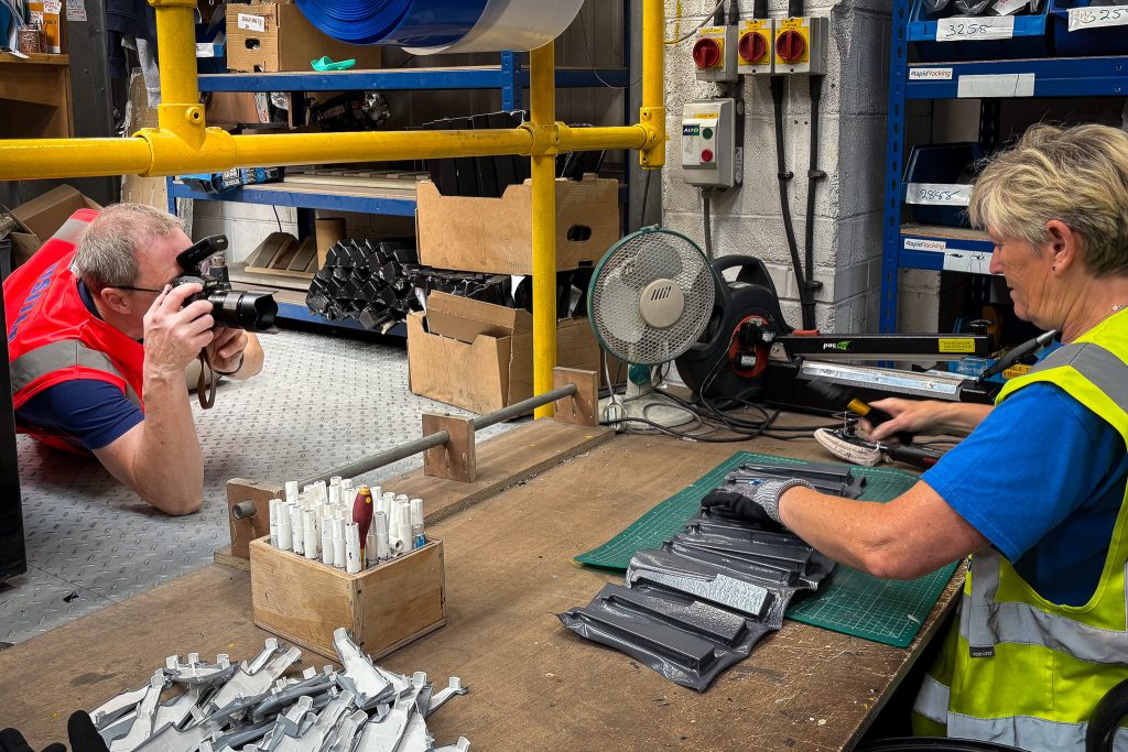 Nick Cole Photography - behind the scenes photographing in a factory with Deceuninck UK