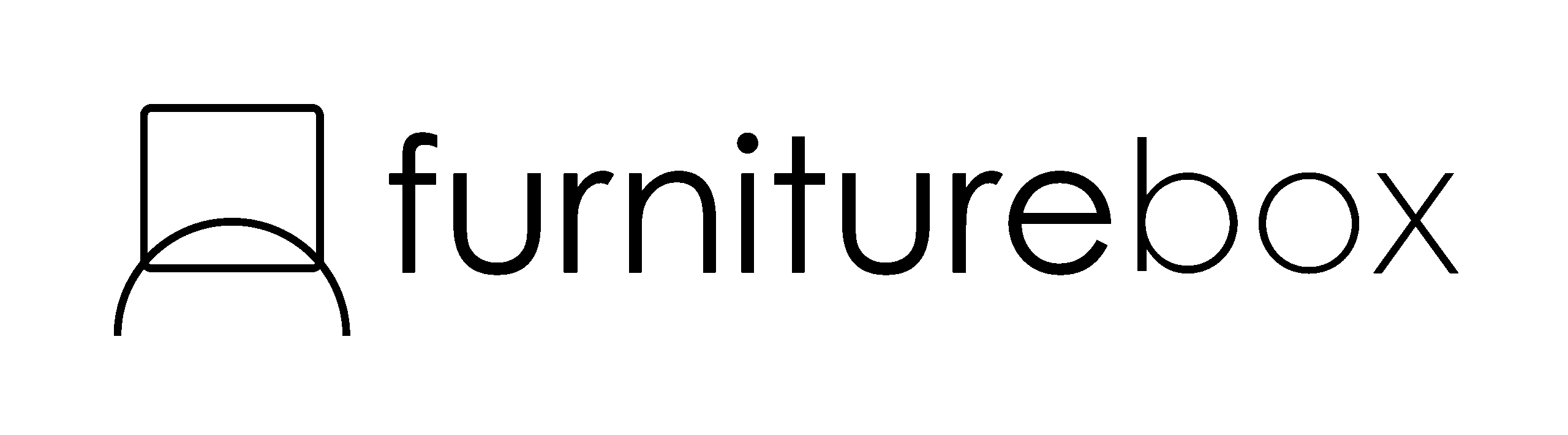 Furniture Box logo in black with text and new icon