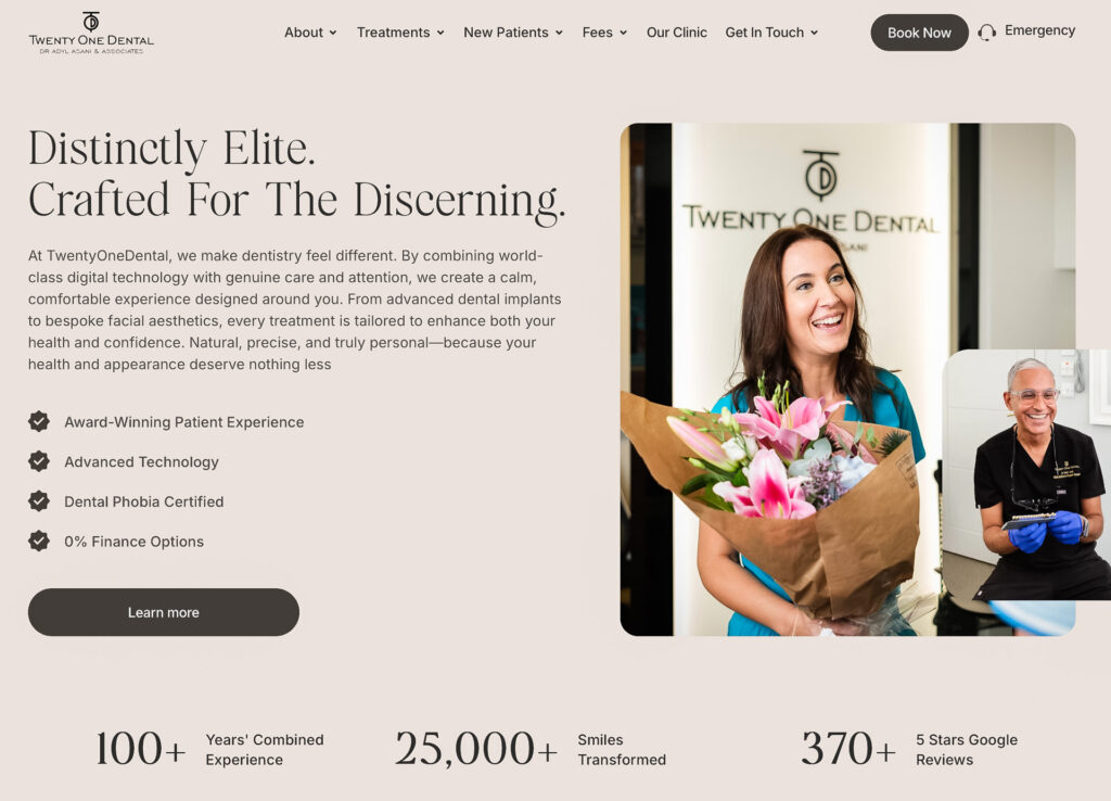 Website photography with Twenty One Dental in Brighton capturing the dental team in action