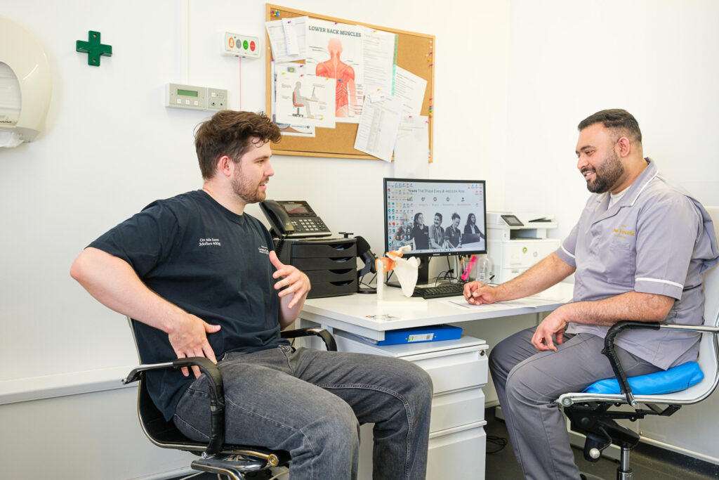 Consultation with a physiotherapist at The New Foscote Hospital, Banbury