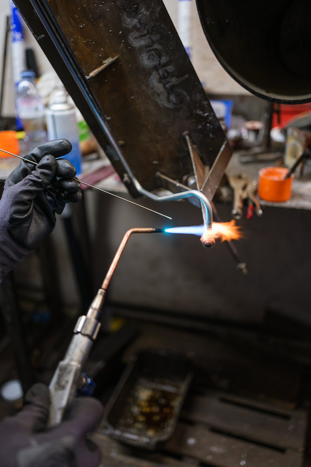 Close up of precision welding